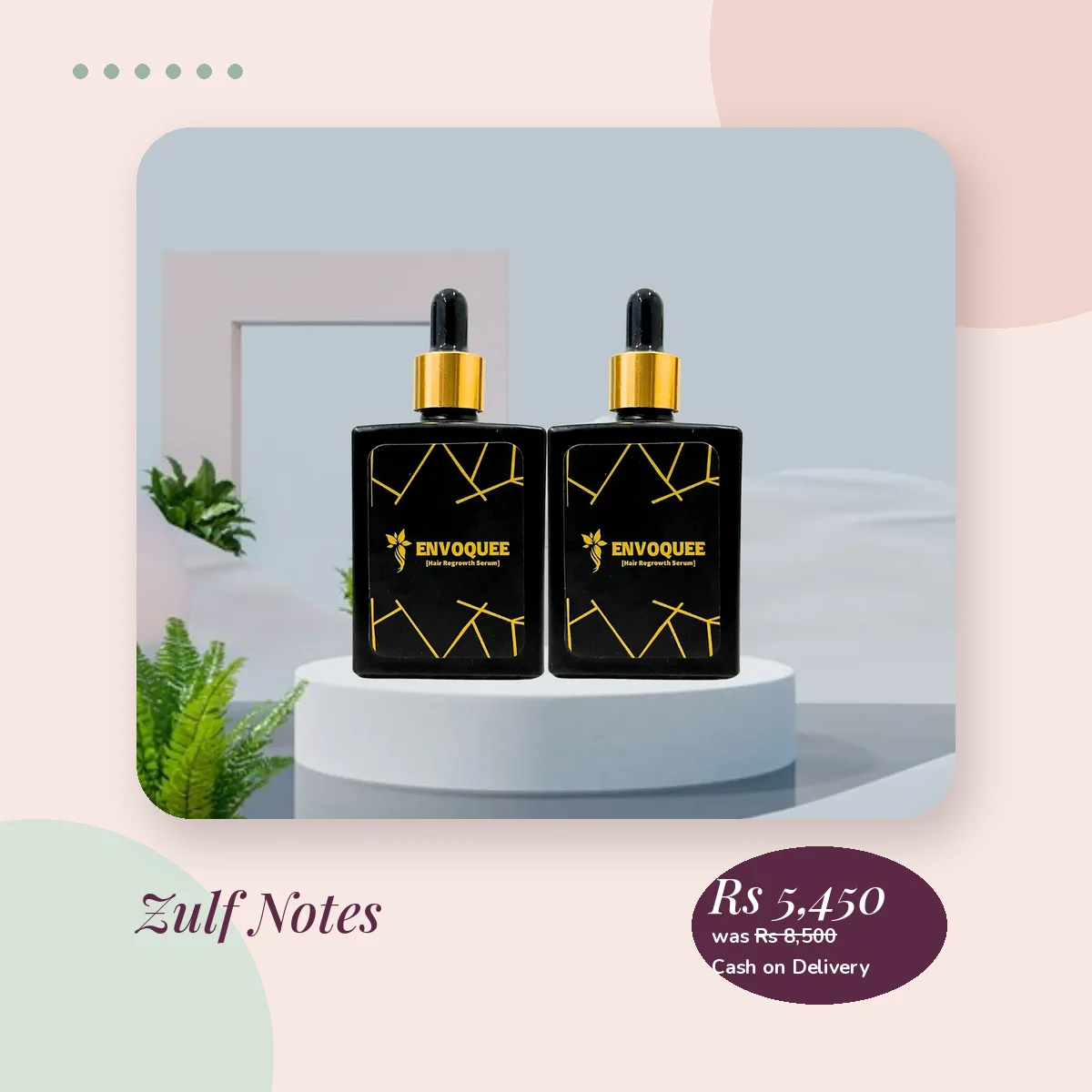 Zulf Notes: Hair Regrowth Serum Kit with hair serum, Anti Septic prep spray and 540-needle derma roller, Rs 5,450 with cash on delivery